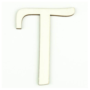 Ξύλινο γράμμα 9cm, πάχος 5mm, Τ. sf118