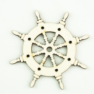 Ξύλινο διακοσμητικό Τιμόνι καραβιού 6cm, 3 τεμ. sf162