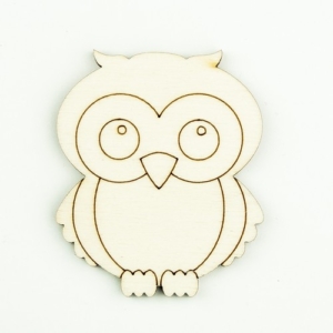 Ξύλινο διακοσμητικό Κουκουβάγια 6x5cm, 3 τεμ. sf163