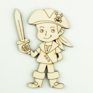 Ξύλινα διακοσμητικά Πειρατής 8x6cm, 3τεμ. sf164
