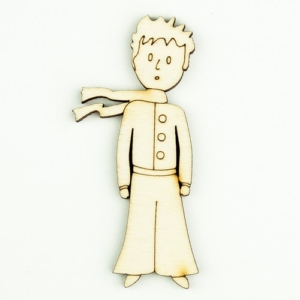 Ξύλινο διακοσμητικό Πρίγκιπας με φουλάρι 8×3,5cm, 3 τεμ. sf168