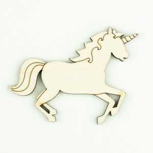 Ξύλινο διακοσμητικό Μονόκερως 8x6cm, 3 τεμ. sf169