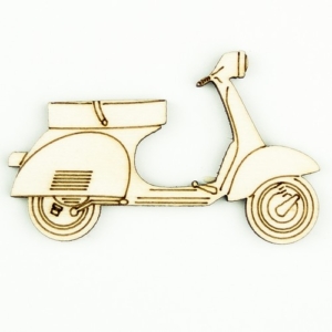 Ξύλινο διακοσμητικό Βέσπα 7×4,5cm, 3 τεμ. sf171