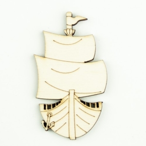 Ξύλινο διακοσμητικό Παλιό Καράβι 7x4cm, 3τεμ. sf179