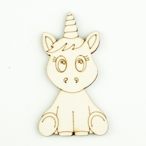 Ξύλινο διακοσμητικό Μονόκερως baby 7x4cm, 3 τεμ. sf003