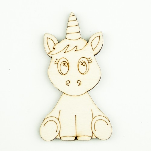Ξύλινο διακοσμητικό Μονόκερως baby 7x4cm, 3 τεμ. sf003 1 Ξύλινο διακοσμητικό Μονόκερως baby 7x4cm, 3 τεμ. sf003