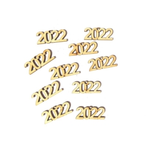 Ξυλάκια διακοσμητικά γούρια, 2022, 10 τεμ., 4×1,5cm. LAS6123