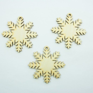 Χιονονιφάδες ξύλινες, 7cm, 3τεμ. LAS6060