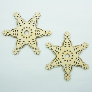 Χιονονιφάδες ξύλινες, 10cm, 2τεμ. LAS1225