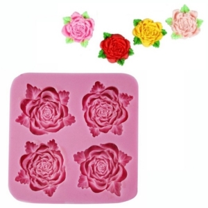 Καλούπι σιλικόνης, Τριαντάφυλλα, 8x8x1,5cm AF501