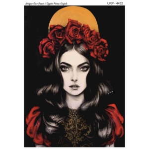 Ριζόχαρτο Rich, 29,5×41,5cm, Κοπέλα με Κόκκινα Τριαντάφυλλα UPR-4432