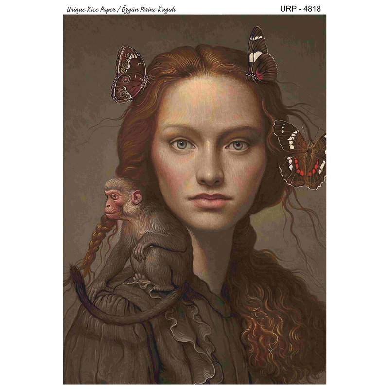 Ριζόχαρτο Rich, 29,5×41,5cm, Girl with monkey UPR-4818 1 Ριζόχαρτο Rich, 29,5×41,5cm, Girl with monkey UPR-4818