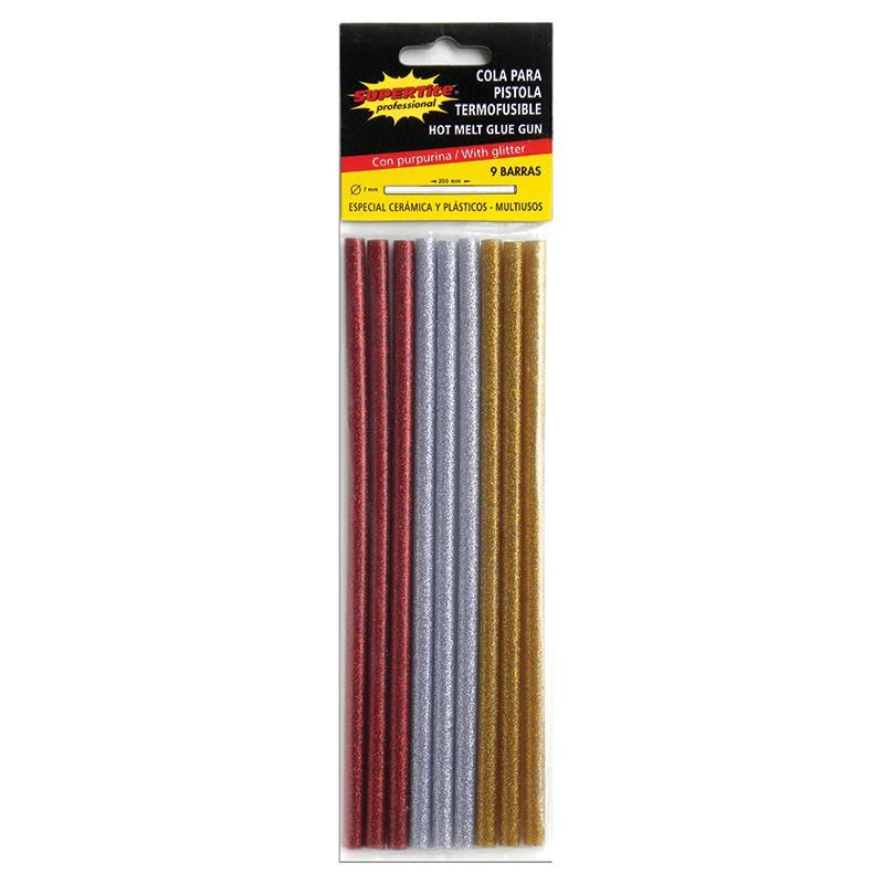 Σιλικόνη σε ράβδους glitter 9τεμ,3χρωμ, 20εκ. x7 διαμ. 1 Σιλικόνη σε ράβδους glitter 9τεμ,3χρωμ, 20εκ. x7 διαμ.