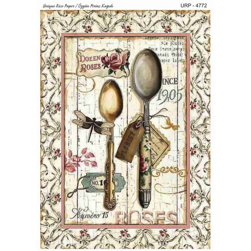 Ριζόχαρτο Rich, 29,5×41,5cm, Κουτάλια vintage UPR-4772 1 Ριζόχαρτο Rich, 29,5×41,5cm, Κουτάλια vintage UPR-4772