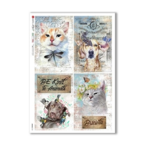 Ριζόχαρτο PaperD για Decoupage, Σκύλοι και γάτες, 32x45cm, ANIMALS_0159