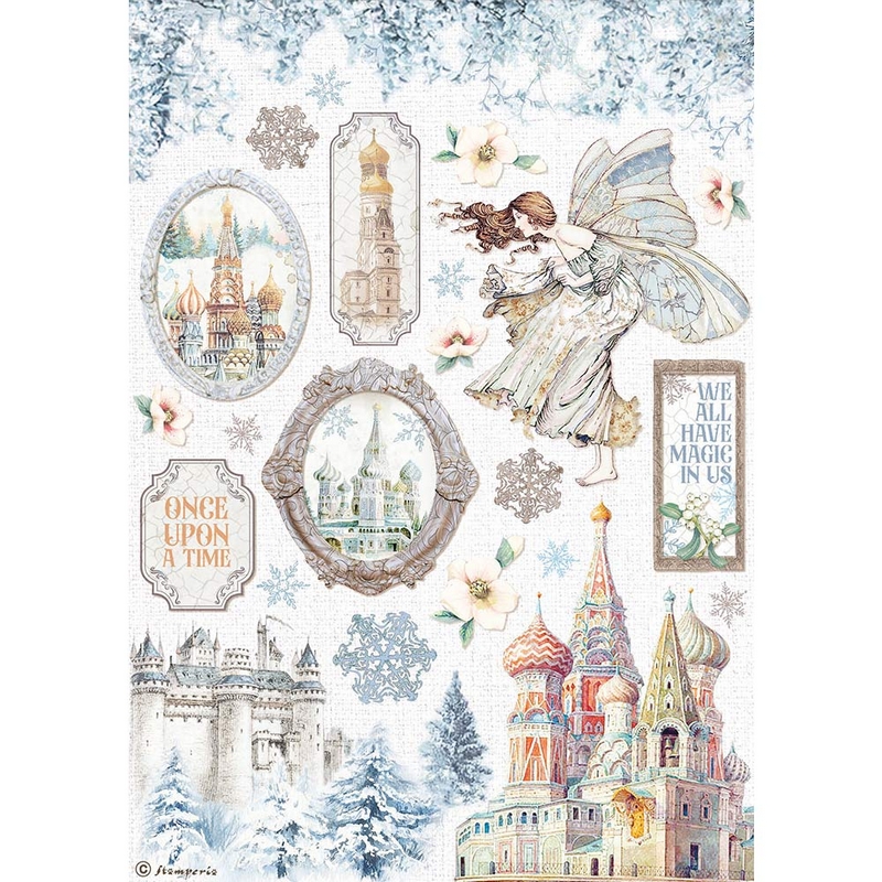 Ριζόχαρτο Stamperia 21x29cm, Winter Tales, Castle DFSA4584 1 Ριζόχαρτο Stamperia 21x29cm, Winter Tales, Castle DFSA4584