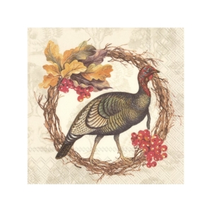 Χαρτοπετσέτα για decoupage, Στεφάνι με φασιανό, 1 τεμ. L920060