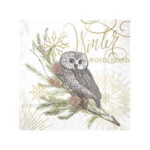 Χαρτοπετσέτα για decoupage, Κουκουβάγια σε κλαδί, 1 τεμ. L921660