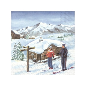 Χαρτοπετσέτα για decoupage, Σκι στο σαλέ, 1 τεμ. L923600