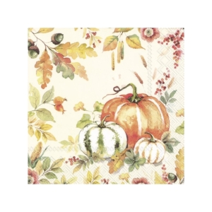 Χαρτοπετσέτα για decoupage, Κολοκύθες και κίτρινα φύλλα, 1 τεμ.,L925060