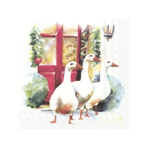 Χαρτοπετσέτα για decoupage, Χριστουγεννιάτικες χήνες, 1 τεμ. L927600