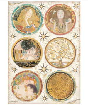 Ριζόχαρτο Stamperia 21x29cm, Klimt Rounds DFSA4640