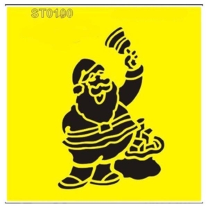 Στένσιλ πλαστικό "Άγιος Βασίλης" 16x16εκ. (ST0100A)