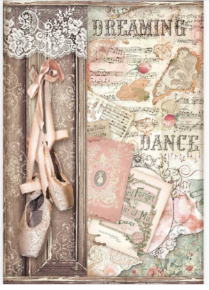 Ριζόχαρτο Stamperia 21x29cm, Passion, Dance shoes DFSA4537