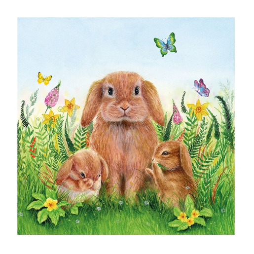Χαρτοπετσέτα για decoupage, 1τεμ, Rabbit Family 23315945 1 Χαρτοπετσέτα για decoupage, 1τεμ, Rabbit Family 23315945