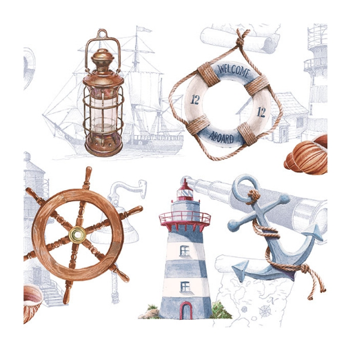 Χαρτοπετσέτα για decoupage, 1τεμ, Welcome Aboard 13315880 1 Χαρτοπετσέτα για decoupage, 1τεμ, Welcome Aboard 13315880