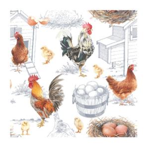 Χαρτοπετσέτα πασχαλινή για decoupage, 1τεμ, Chicken Farm 13315875