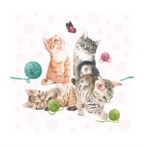 Χαρτοπετσέτα για decoupage, 1τεμ, Playing Kitten 13315980