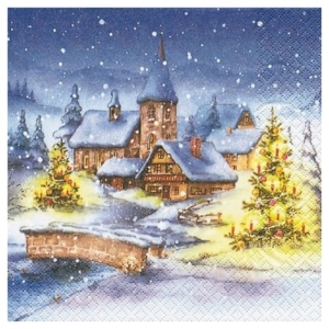 Χαρτοπετσέτα για decoupage, Christmas Village 611124