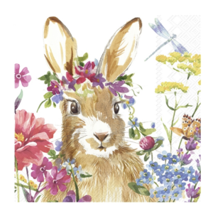 Χαρτοπετσέτα για decoupage, Λαγουδάκι με στεφάνι, 1 τεμ. L939700