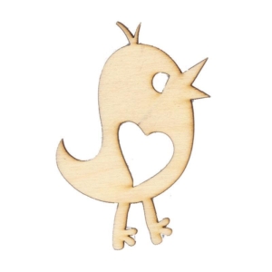 Πουλάκι καρδούλα σημύδα 100x70x3χιλ.