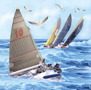 Χαρτοπετσέτα για decoupage, 1τεμ, Sailboats 13315095