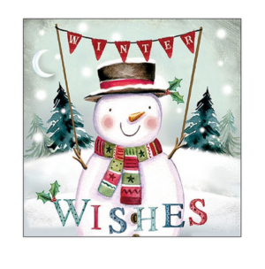 Χαρτοπετσέτα για decoupage, 1τεμ, Χιονάνθρωπος και ευχές 33316535