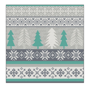 Χαρτοπετσέτα για decoupage, 1τεμ, Πλεκτό με παστέρ χριστουγεννιάτικα δέντρα 33316530