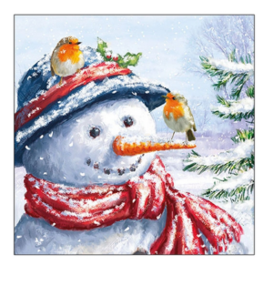 Χαρτοπετσέτα για decoupage, 1τεμ, Πουλιά και χιονάνθρωπος 33315525