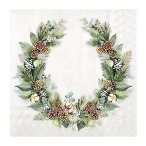 Χαρτοπετσέτα για decoupage, Στεφάνι με βαμβάκι, 1 τεμ. L973960