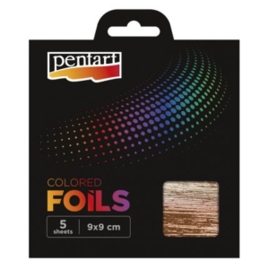 Μεταλλικά φύλλα χρωματιστά, 9x9cm, 5τεμ., Rose Gold 40119