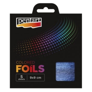 Μεταλλικά φύλλα χρωματιστά, 9x9cm, 5τεμ., Dark Blue 40116