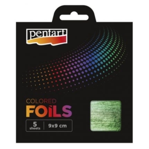Μεταλλικά φύλλα χρωματιστά, 9x9cm, 5τεμ., Green 40117