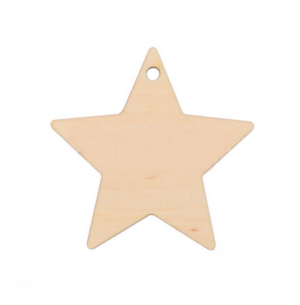 Αστεράκια ξύλινα διακοσμητικά, 8cm , 3τεμ 9.8932