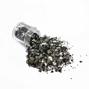 Χρυσόσκονη Chunky glitter 40ml, Μαύρο ασήμι CG22