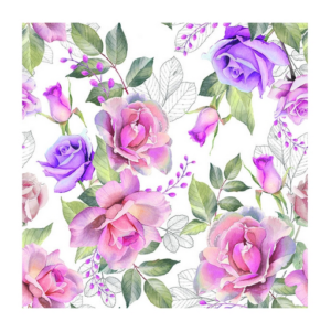 Χαρτοπετσέτα για decoupage, 1τεμ, Μωβ λουλούδια 13317365