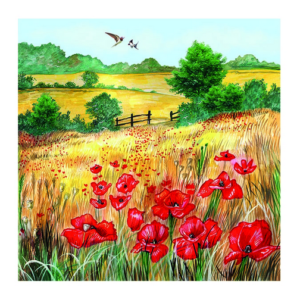 Χαρτοπετσέτα για decoupage, 1τεμ, Χωράφι με στάρι και παπαρούνες 13317335