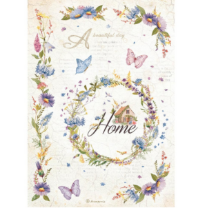 Ριζόχαρτο Stamperia 21x29cm, Create Happiness – Welcome Home, Garland DFSA4745