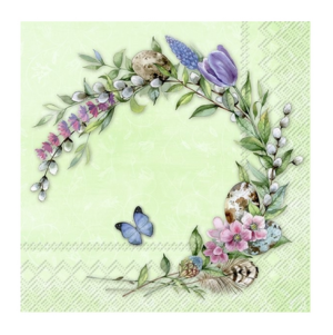 Χαρτοπετσέτα για decoupage, Στεφάνι με πεταλούδες, 1 τεμ. L985620