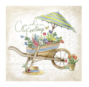 Χαρτοπετσέτα για decoupage, Καροτσάκι με λουλούδια, 1 τεμ. L989560